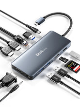 Dockteck 12 in 1 USB C Hub Adapter with 2 HDMI 4K,USB C Docking Station - Dockteck